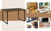 Wood Dining Table U-shaped Metal Leg Rectangle Table Desk Home Kitchen Furniture