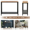 Console Table, Industrial Vintage Hallway End Table With Adjustable Mesh Shelf