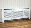 Vertical Grill White Painted Modern MDF Wood Radiator Cover Cabinet