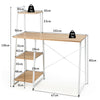 Computer Desk 2-in-1 Bookshelf PC Workstation Laptop Table with 4 Tiers Storage