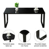 Glass Coffee Table with Metal Frame Side End Table Modern Living Room Furniture