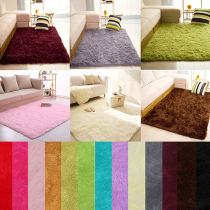 Super Soft Large Anti-Slip Fluffy Rugs Shaggy Rug Mat Living Room Bedroom