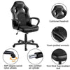 Office Desk Chair Ergonomic Computer Chair Leather Gaming Chair Home Work Black