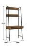 Abbey Rustic Retro Ladder Bookcase Desk Shelving Shelf Unit 3 Tier Drawer