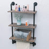 Industrial Shelves Wall Shelving Bathroom Kitchen Pipe Rustic Wood Shelf 3 Tier