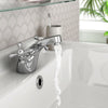 Victorian Chrome Bathroom Sink Twin Tap Bath Filler Shower Mixer Basin Mixer Set
