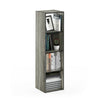 Furinno Pelli Cubic Storage Cabinet Espresso and Grey/Black