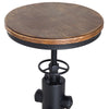 Bar stool Swivel Chair Wooden Top Adjustable W/Footrest Pine Wood Steel
