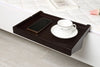 Eco Friendly 100% Bamboo Clip-on Bedside Caddy Shelf Table Tray, Walnut