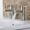 Pair Taps Twin Tap Kitchen Basin Sink Hot and Cold Chrome Bathroom Brass Faucet