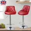 2* Bar Stools PU Faux Leather Swivel Gas Lift Kitchen Breakfast Pub Red