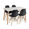 Dining Table and Chairs 4 6 Set Wooden legs Retro dining Room Chair Grey Kitchen