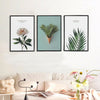 Set of 3 Green Leaves Canvas Painting Living Room Bedroom Wall-Hanging Decor