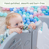 Foldable Baby Playpen with Activity Panel and Basketball Hoop 14 Panels Grey