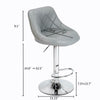 2 PCS Adjustable PU Leather Gas Lift Faux Kitchen Chair Breakfast Bar Stool