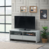 Modern TV Unit Cabinet Stand 120cm Media 2 Drawers + Shelf Grey