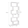 Wood Bookcase Bookshelf S Shape 6 Tier Shelves Free Shelving Storage Unit White