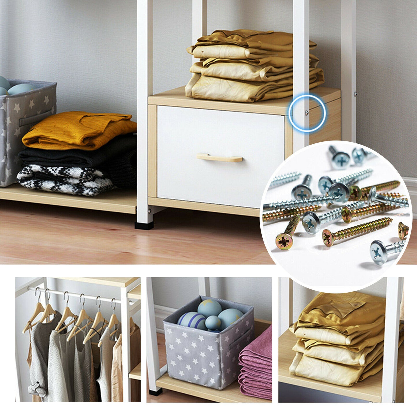Clothes Rail Rack Garment Heavy Duty Hanging Display Stand Shoe Storage Shelves