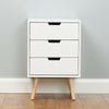 Roost Bedside Table Cabinet 3 Drawer White Bedroom Nightstand Retro Furniture