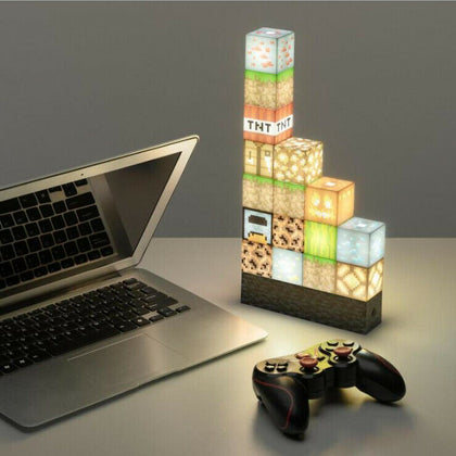 Minecraft Building Block Desk Lamp DIY Table Lamp Creative Decor Toys Gift