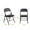 BLACK METAL FOLDING CHAIR FOLDABLE COMPUTER DESK OFFICE PARTY BACK REST CHAIRS