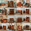 Retro Wall/Desktop Wooden Drawers Storage Cabinet Organiser Cosmetic Jewelry Box