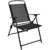 Garden Armchair Folding Reclining Outdoor Patio Black Chair 3 Position Backrest