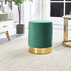 Ottoman Foot Stool Velvet Vanity Seat Round Footrest Stool Dressing Chair