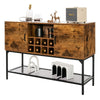 Industrial Buffet Sideboard Freestanding Kitchen Cupboard Console Table W/ Rack