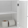 White Bathroom Floor Standing Cabinet Storage Organizer w/ Drawer Double Door UK