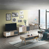 Scandinavian Style TV Unit Stand 120cm Media Cabinet + Drawers Oak Grey