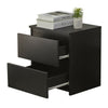 Modern Bedside Table Cabinet with 2 Drawers Nightstand Bedroom White Black NEW