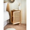 NEW Natural Bedside Cabinet With Shelves Storage Bedroom Furniture Cane Details