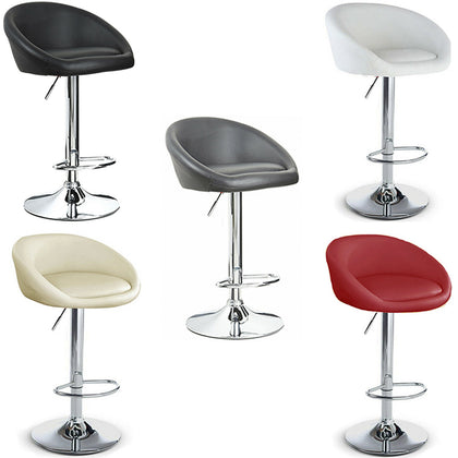 Breakfast Bar Stool Venus Chrome base & Gas Lift Faux Leather Kitchen Swivel