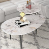 2PCS Stackable Coffee Table Marble Elegant Center Nest Side End Table Furniture
