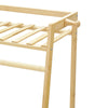 Bamboo Wooden Clothes Rail Rack Garment Coat Stand Corner Open Shelves Wardrobe