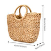 Women Summer Straw Flower Woven Casual Handbag Shoulder Tote Beach Bag
