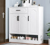 3 Door 1Drawer Shoe Storage Cabinet Cupboard Footwear Organiser Unit Stand White