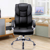 Ergonomic High Back Black Office Chair Gas Lift Swivel PU Leather Chrome Base