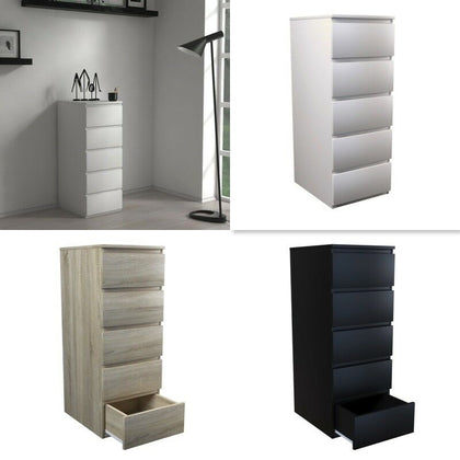 MODERN TALL - White, Black, or Sonoma oak - Tall Chest Of 5 Drawers - IKEA