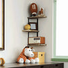 Rustic Wood Corner Shelf Home Display Storage Rack Wall Floating Shelf 3 Tier UK