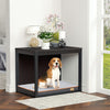 2 In 1 Pet Dog Puppy Cage Crate Wood Cabinet House End Side Table w/ Cushion Bed
