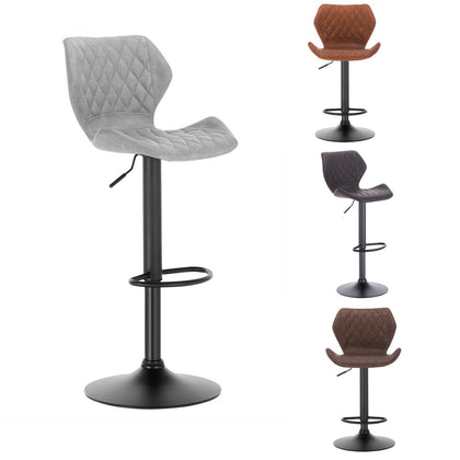 2x Bar Stools Bar Chairs Breakfast Swivel Gas Lift Kitchen Cushioned PU Leather