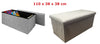 DOUBLE LARGE OTTOMAN FAUX LINEN FOLDING STORAGE TOY BOX POUFFE 76*38*38cm
