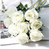 18 Heads Silk Rose Artificial Fake Flowers Bouquet Wedding Home Party Decor UK