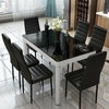 2-6PCS Faux Leather Dining Room Chair Modern High Back Metal Legs Table Chairs