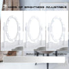 LED Dressing Table Set White Vanity Makeup Table 4 Drawers Adjustable Mirror