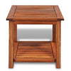 Garden Table with Shelf Outdoor Wooden Side Coffee Tables Acacia Wood Furniture