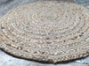 DHAKA Braided Round Rug Hand Woven with Natural Indian Jute Small Medium Large