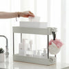 2 Tier Slim Plastic Storage Rack Kitchen Bathroom Caddy Organizer Shelf Desktop